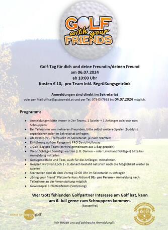 Gratis Golfschnuppern im Golfclub Mühlviertel St. Oswald-Freistadt