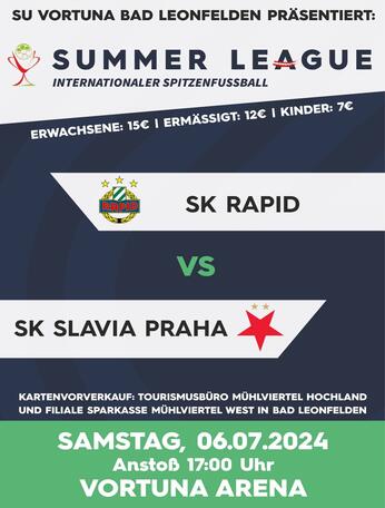Summer League - Fußballspiel SK RAPID Wien gegen Slavia Prag