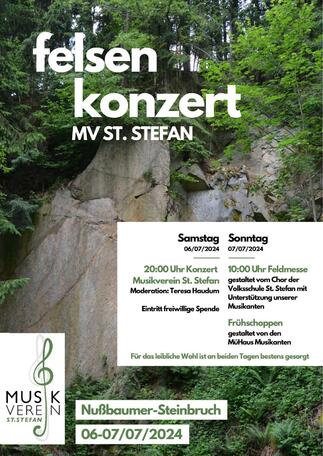 Felsenkonzert des Musickvereins St.Stefan im Nußbaumersteinbruch
