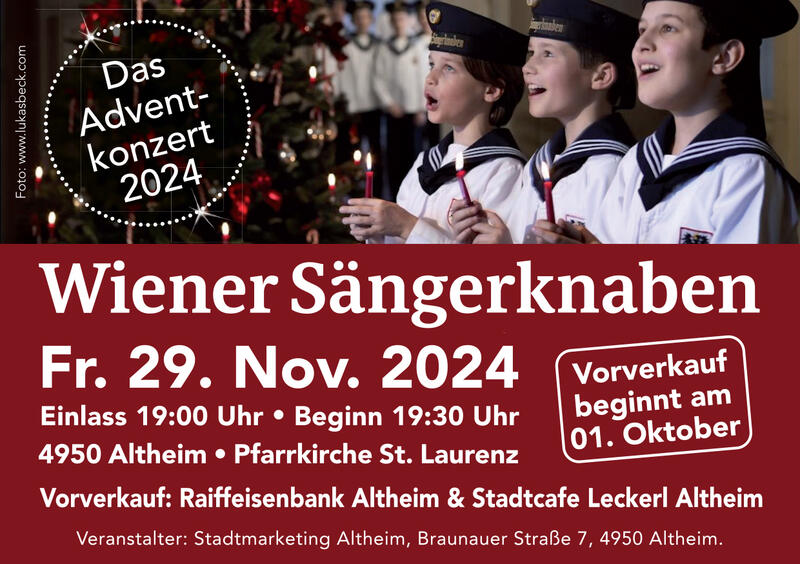 Adventkonzert der Wiener Sängerknaben Stadtmarketing Altheim