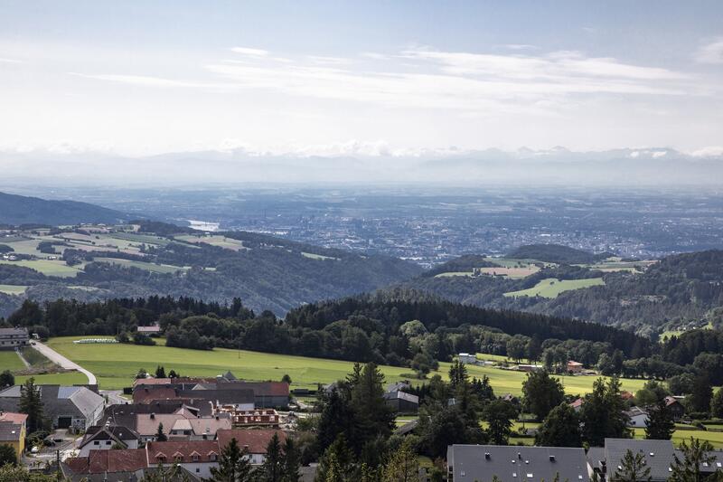 Aussicht von der Aussichtswarte in Kirchschlag bei Linz.