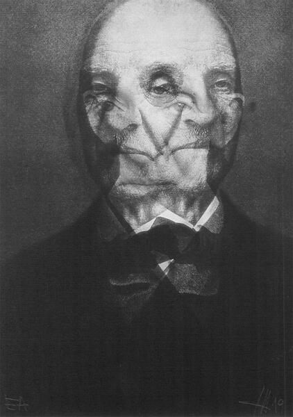 Peter Androsch, Porträt Anton Bruckner, aus der Serie Linzer Köpfe